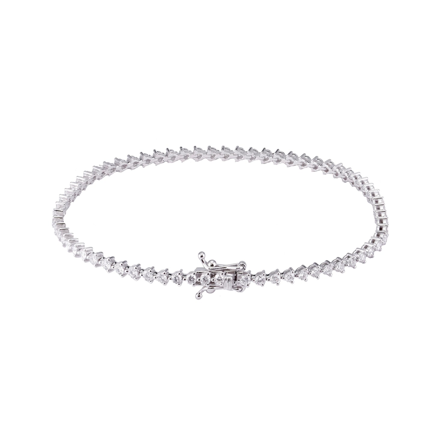 Tennis Bracelet 2.01CT 18K White Gold