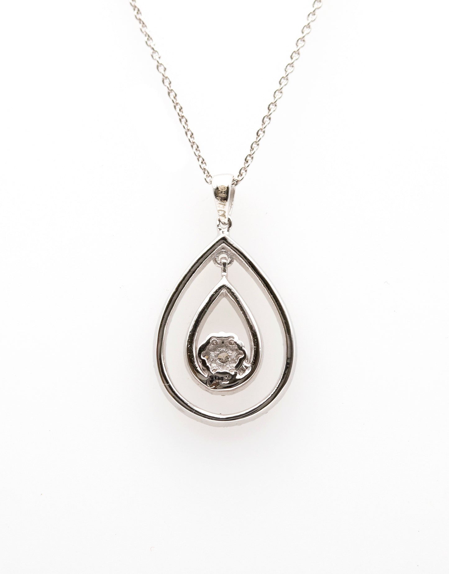 Pear Drop Necklace 18K White Gold 0.38CT