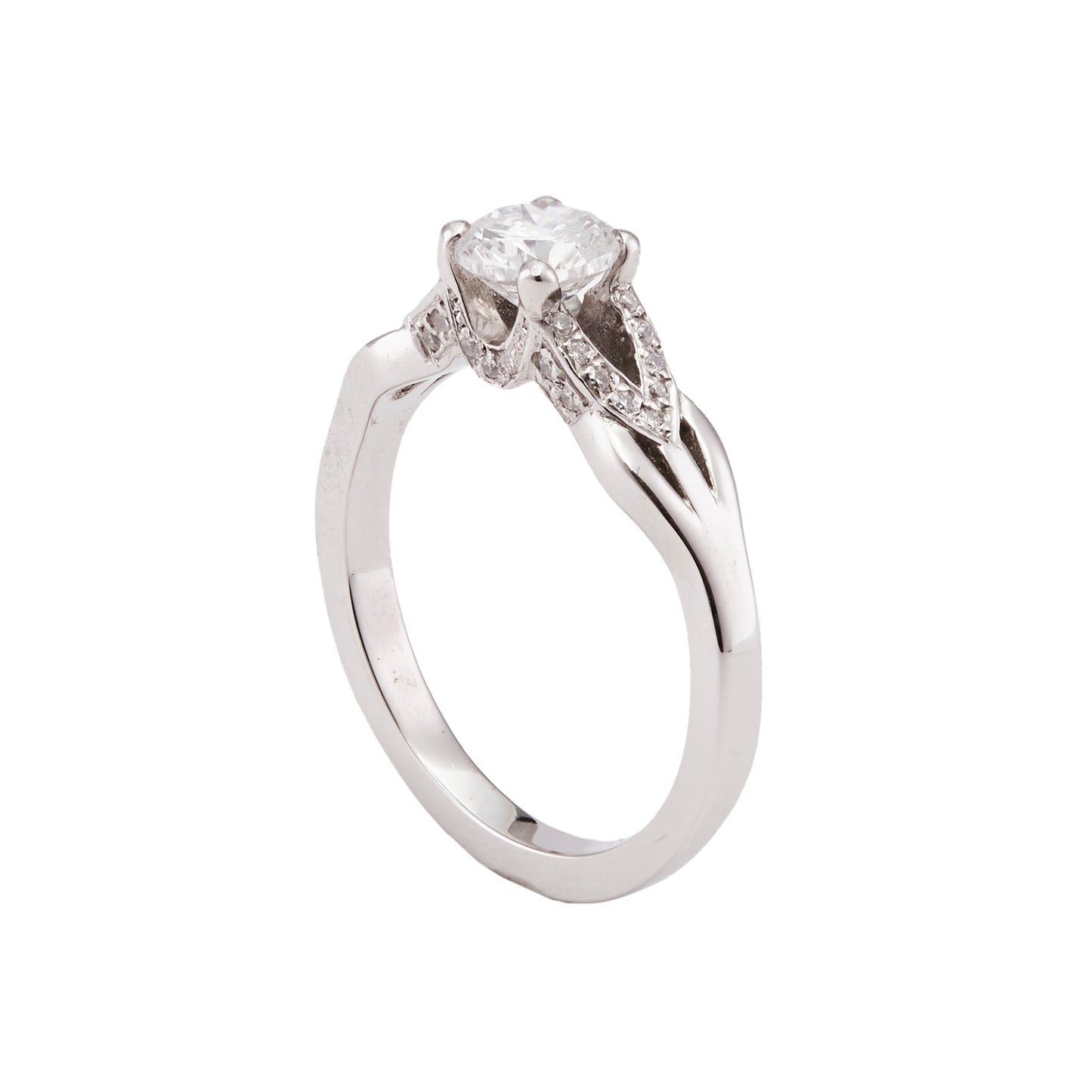 Brilliant Round Diamond Ring With Split Shank