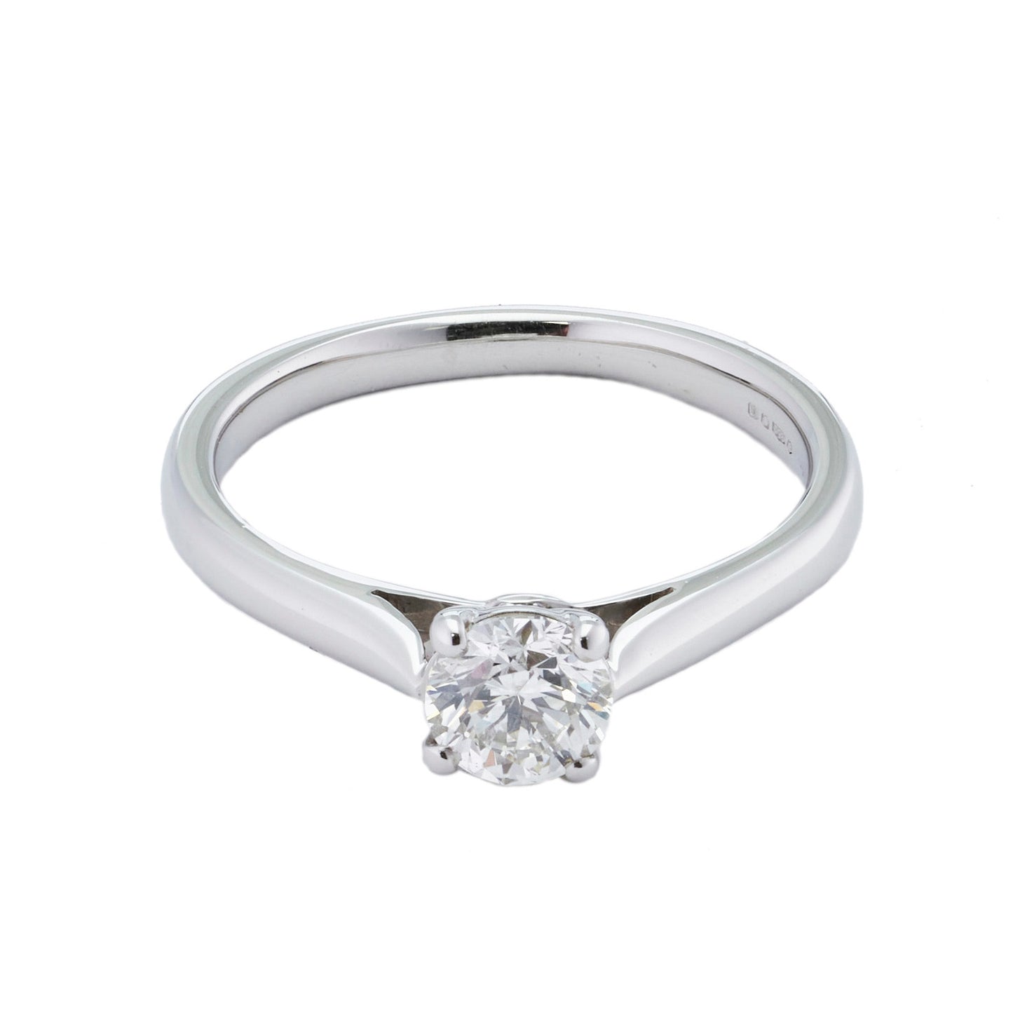 Platinum Diamond Round Solitaire Ring