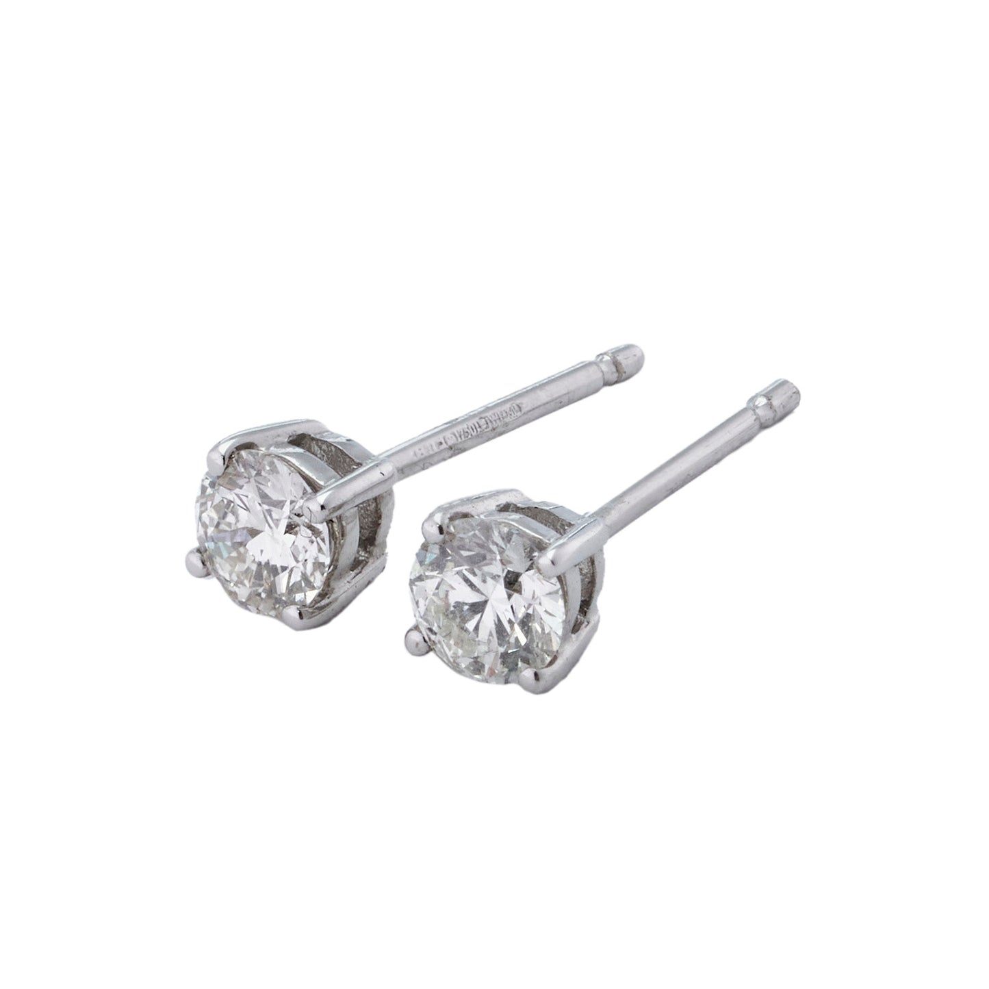 Diamond Stud Earrings 0.6CT 18K White Gold