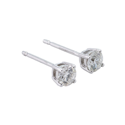 Diamond Stud Earrings 0.6CT 18K White Gold