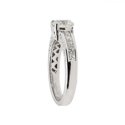 Round Brilliant Ring With Diamond Shoulders