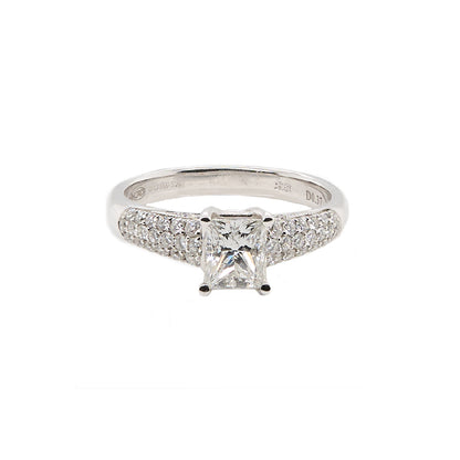 Cushion Cut Diamond With Cluster Sholders