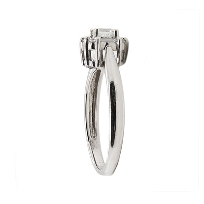 Cushion Cut With Baguette Halo Ring